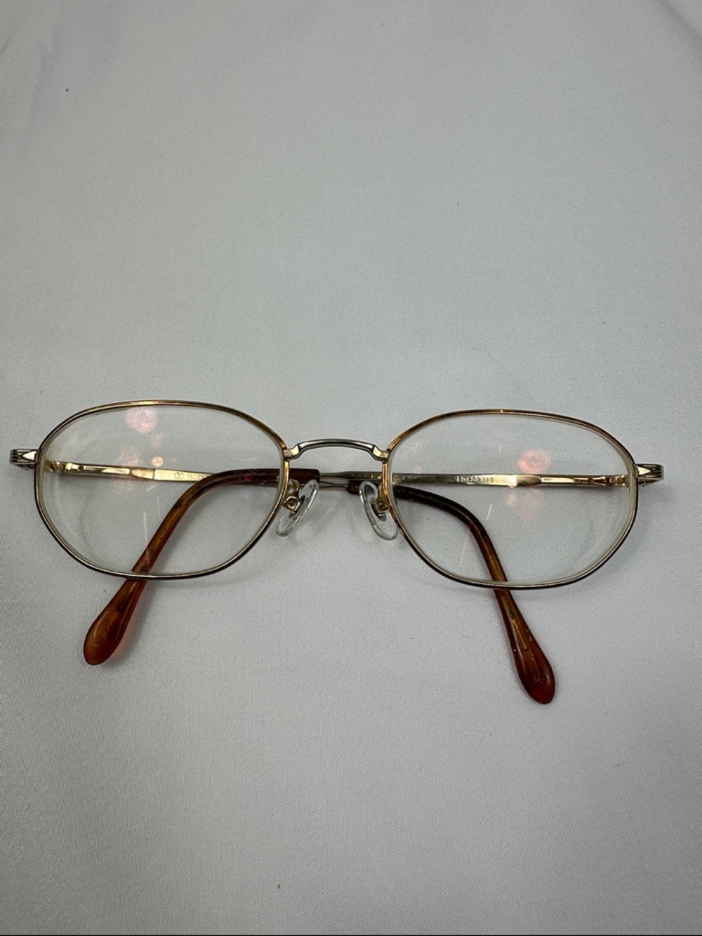 Vintage Valentino Garavani 5143 Eyeglasses Gold Metal Frame Italy 80s 90s NOS